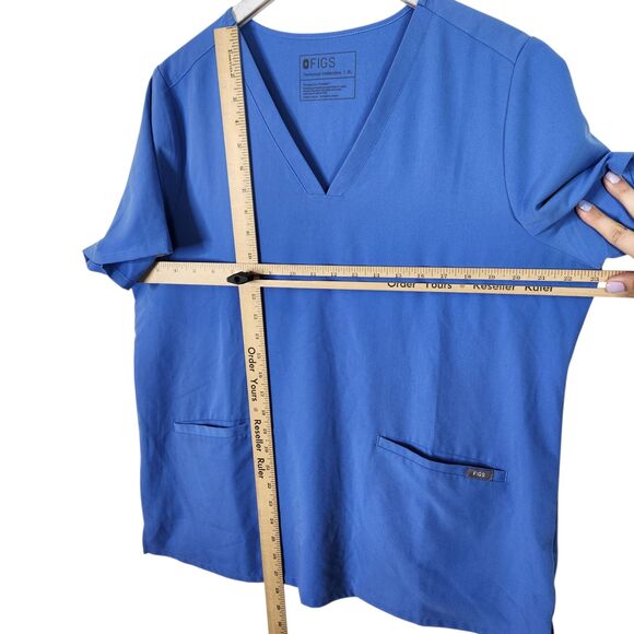 FIGS Technical Collection Scrub Top Womens XL Blue Medical Uniform Pocket FW1100 - Picture 4 of 9